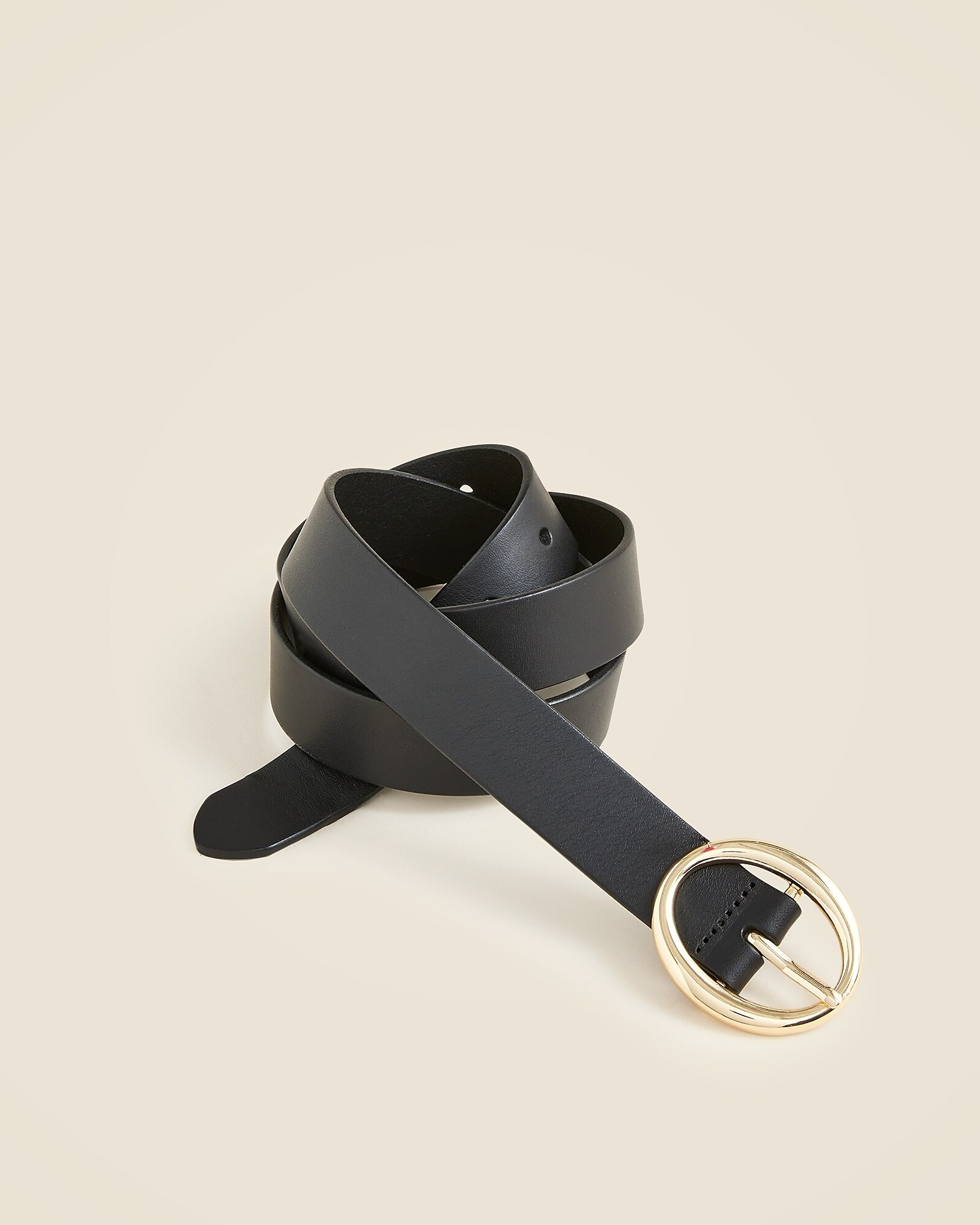 Round buckle belt in Italian leather | J. Crew US