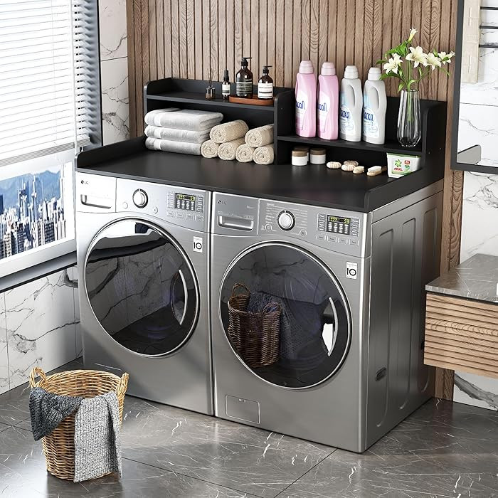 2-Tier Washer and Dryer Countertop w 54" W x 27.5" D Laundry Countertop Cover with Non-Slip Pad,L... | Amazon (US)