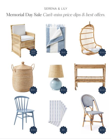 Serena & Lily Memorial Day Sale is live now through 5/29

20% to 25% off!



#LTKHome #LTKSaleAlert