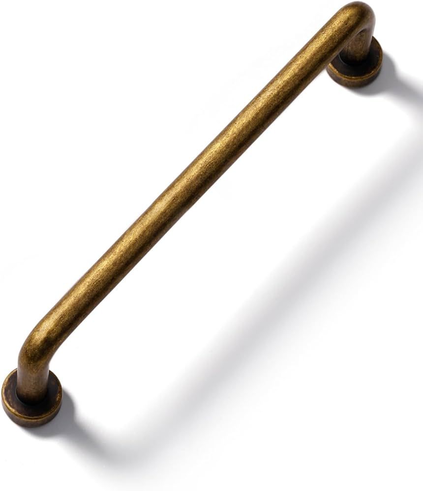 10 Pack Antique Brass Cabinet Bar Pulls 5" Hole Center Classic Vintage Retro Drawer Handles Kitch... | Amazon (US)