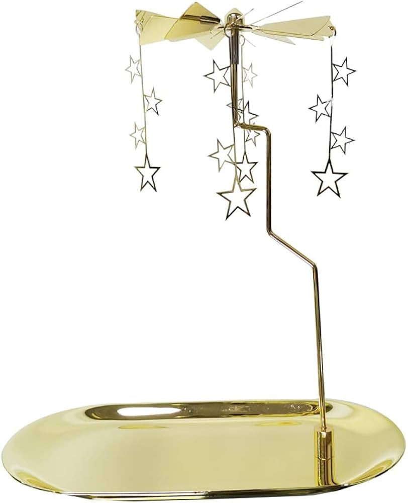 Rotary Candle Holder with Tray Spinner Rotating Tea Light Candle Holder Glod Carousel Candle for ... | Amazon (US)