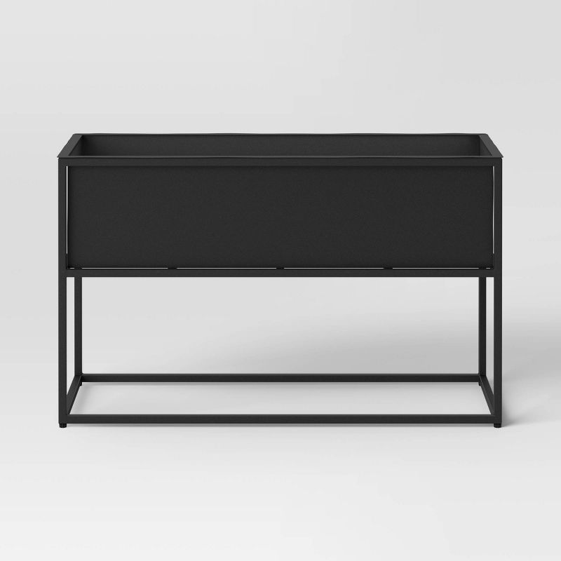 Indoor/Outdoor Rectangular Metal Planter with Stand Black - Project 62™ | Target