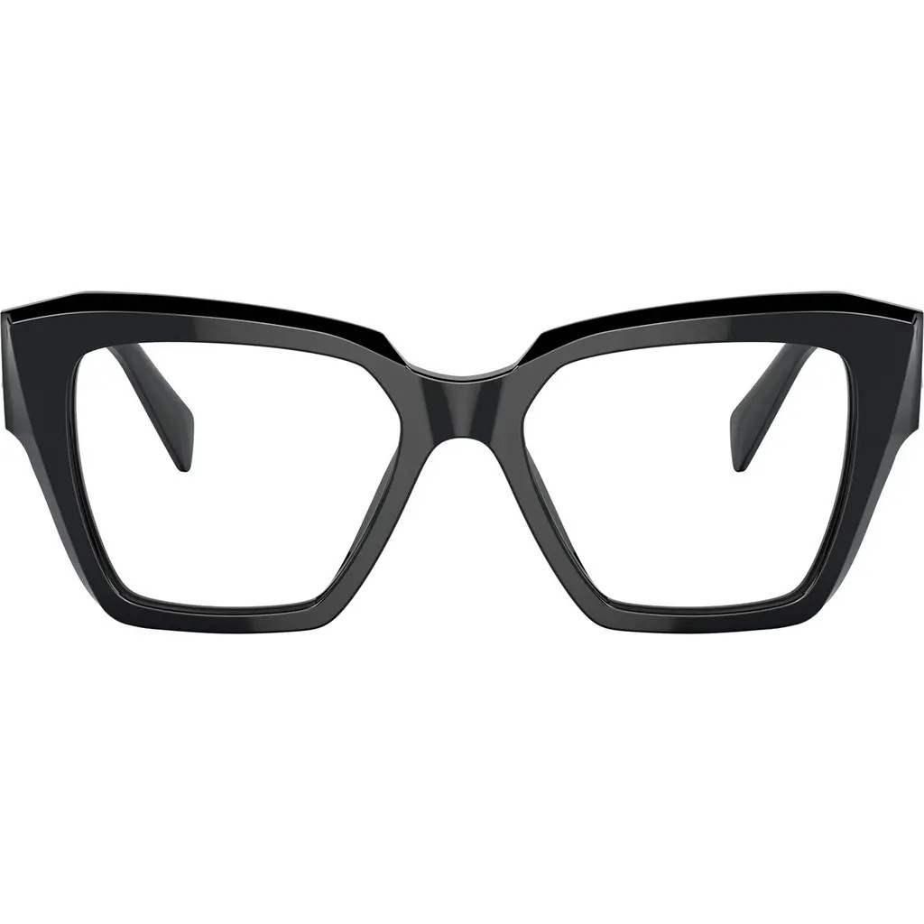 Prada 51mm Square Optical Glasses in Black /Demo Lens at Nordstrom | Nordstrom