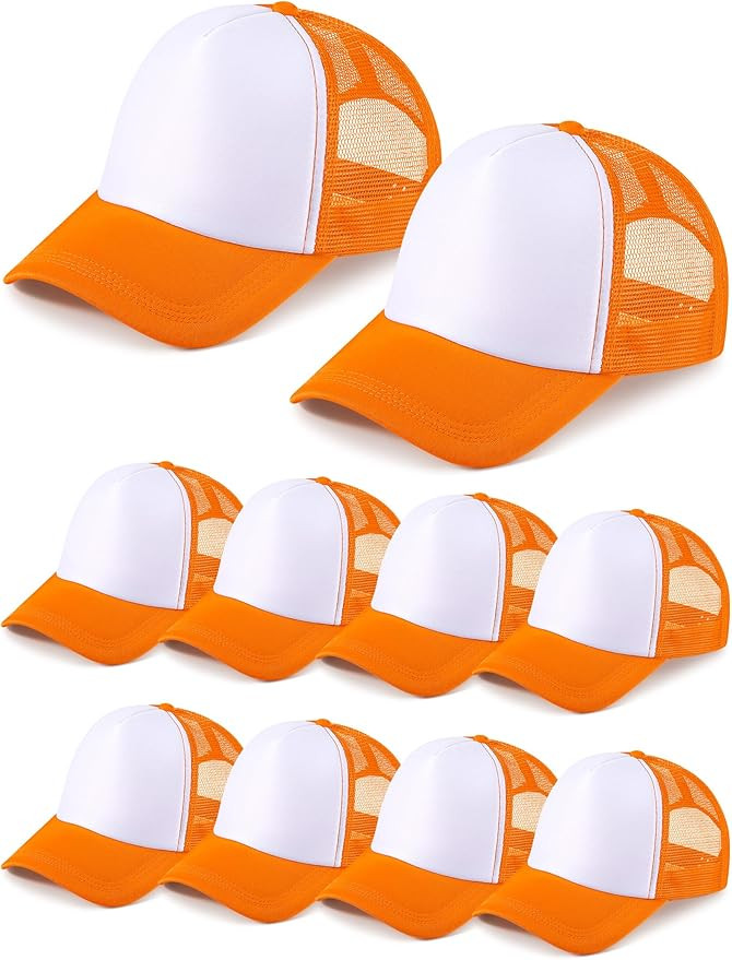 10 Pcs Sublimation Blank Trucker Hats Bulk Mesh Baseball Cap Polyester Mesh Trucker Hat for Men a... | Amazon (US)