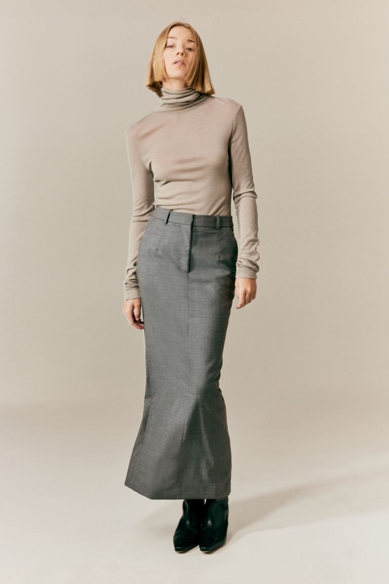 Wool-blend Pencil Skirt - Gray - Ladies | H&M US | H&M (US + CA)