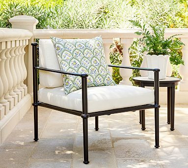 Ellis Metal Outdoor Lounge Chair with High Performance Cushion Covers | Pottery Barn (US)