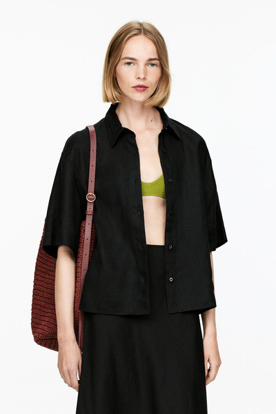 Relaxed Linen Shirt – Black – Women – ARKET GB | Arket UK
