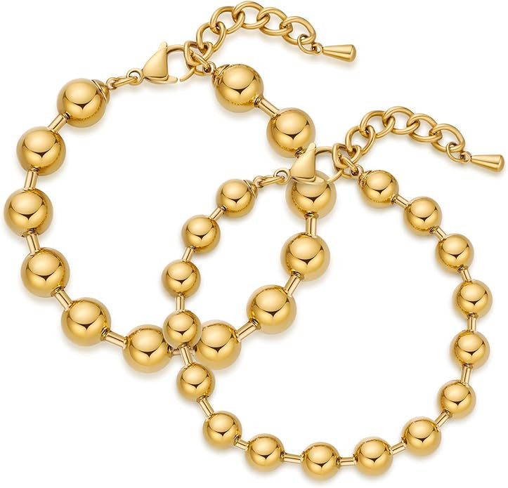 FAMARINE Gold Silver Chunky Bangle Bracelet for Women Men | Amazon (US)