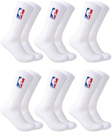 Ultra Game Youth NBA Official Athletic Cushioned Secure Fit Crew Socks - 6 Pack | Amazon (US)