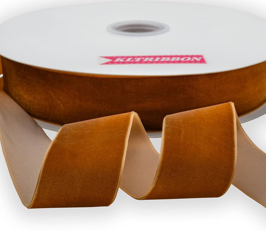 Nylon Velvet Ribbon Single Faced,1 1/2 Inch X 25Yards Spool (Ginger) | Amazon (US)