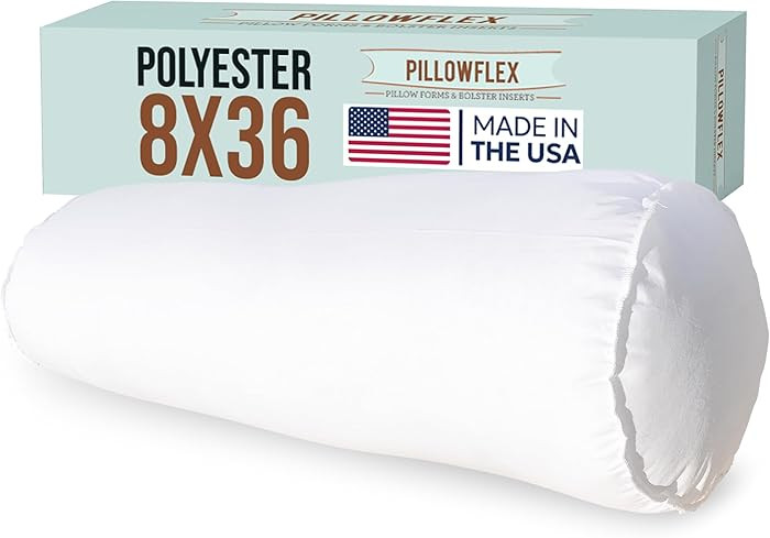 Pillowflex Bolster Pillow (8x36) - Round Roll Pillow Bolster Insert, Plush Polyester-Filled Inser... | Amazon (US)
