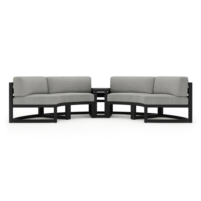 Bergeron Outdoor Curved Patio Sectional with Sunbrella Cushions | Wayfair North America
