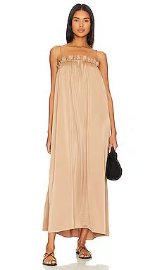 L'Academie Arcello Midi Dress in Taupe from Revolve.com | Revolve Clothing (Global)