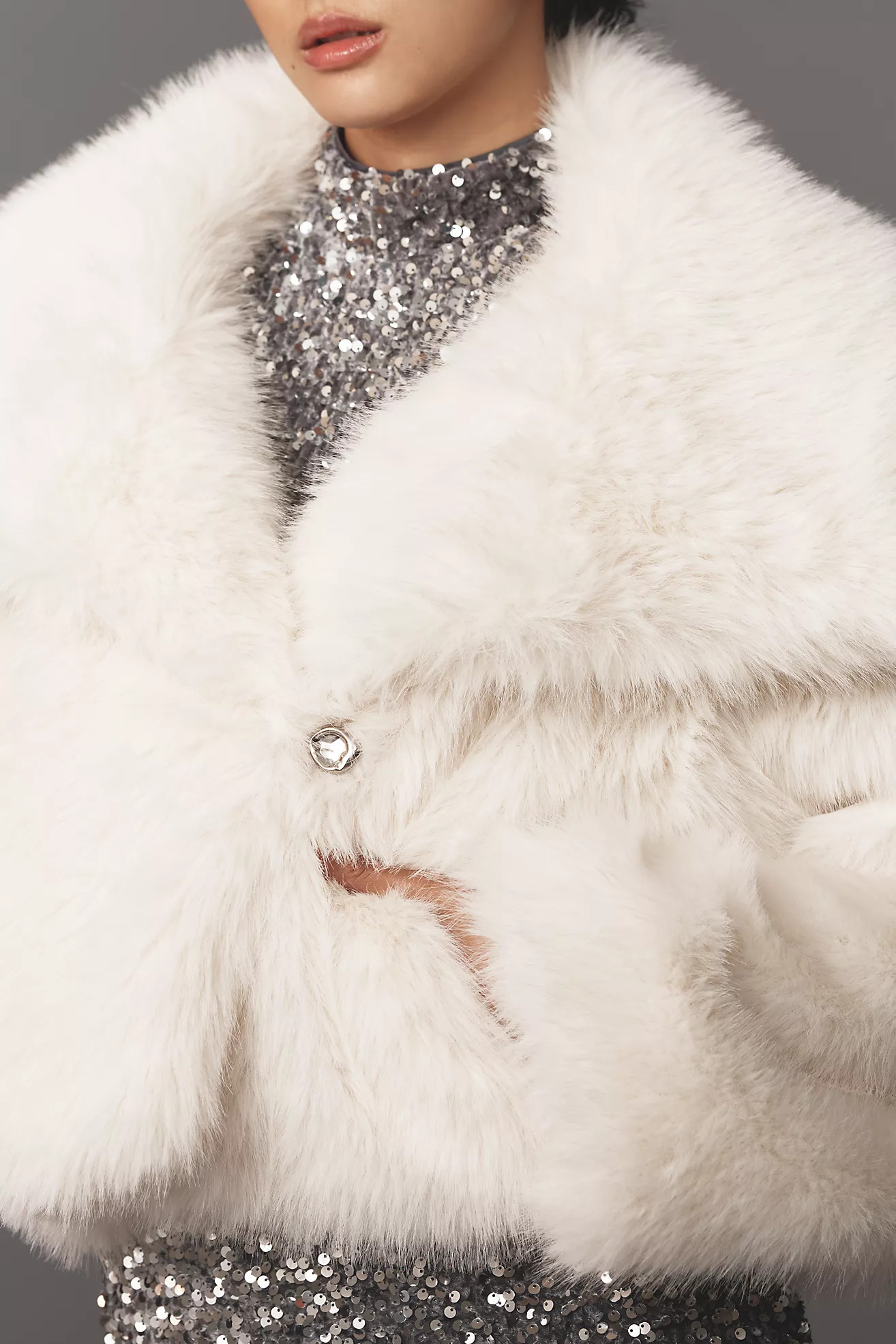 Maeve Faux-Fur Cropped Jacket | Anthropologie (US)