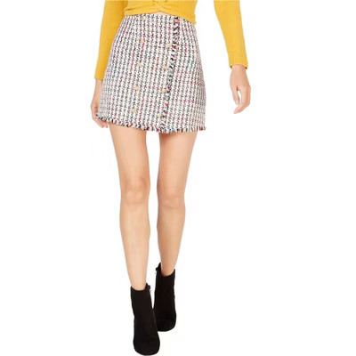 Leyden Womens Tweed Mini Skirt, blackwhite, Large | Target