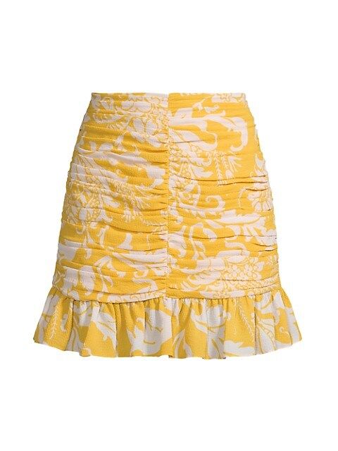 Ariyel Printed Ruched Jersey Miniskirt | Saks Fifth Avenue
