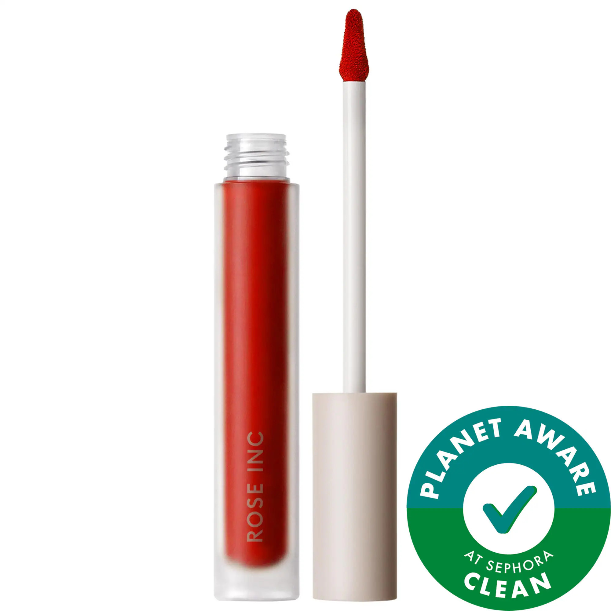 ROSE INC Lip Cream Longwearing Matte Liquid Lipstick with Squalane Red Red Rose 0.1 oz / 3.2 mL | Sephora (US)