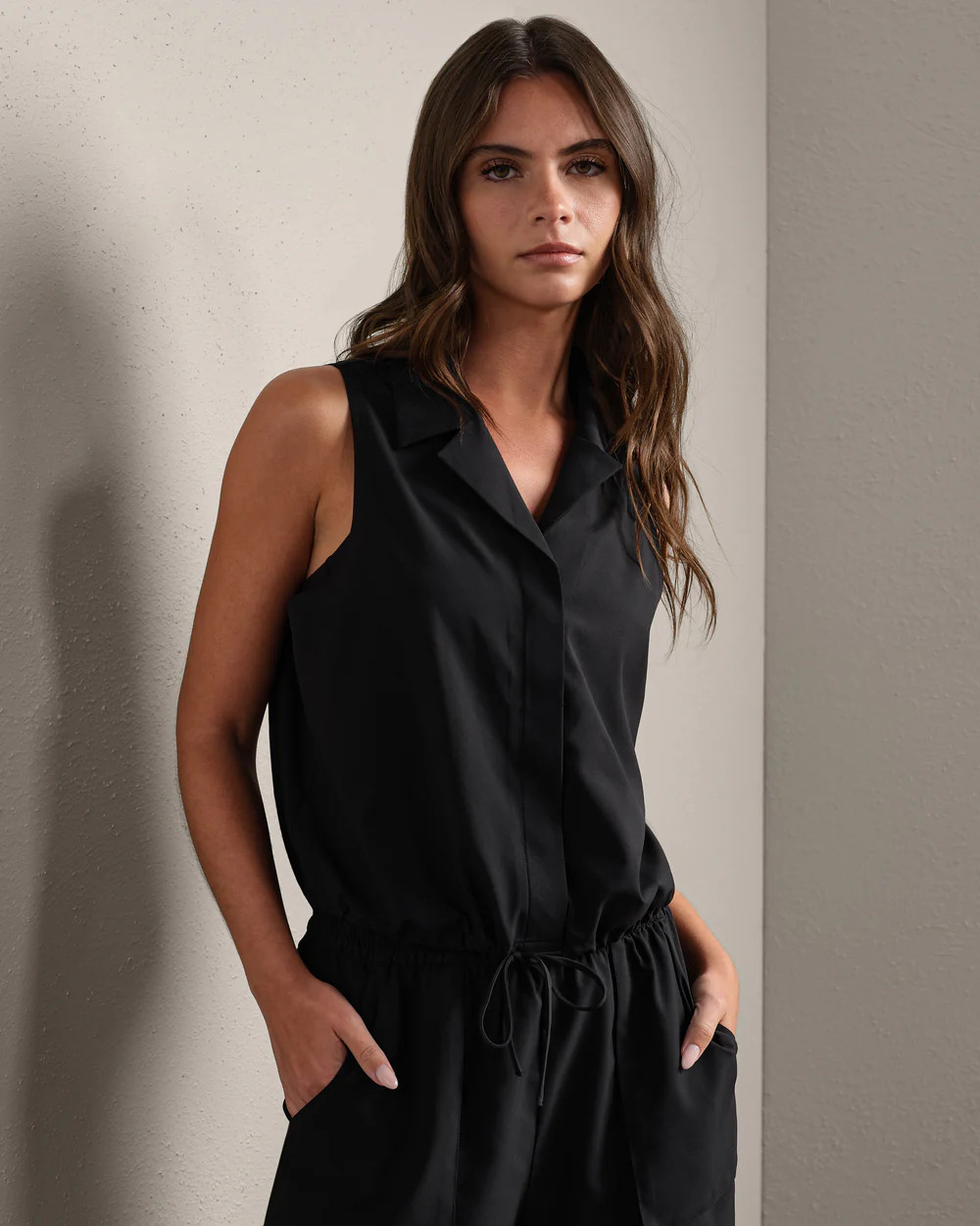 Mirage Sleeveless Notch Collar Blouse | Rhone
