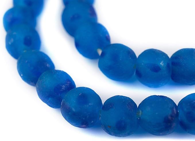 African Recycled Glass Beads - Full Strand Eco-Friendly Fair Trade Sea Glass Beads from Ghana Han... | Amazon (US)