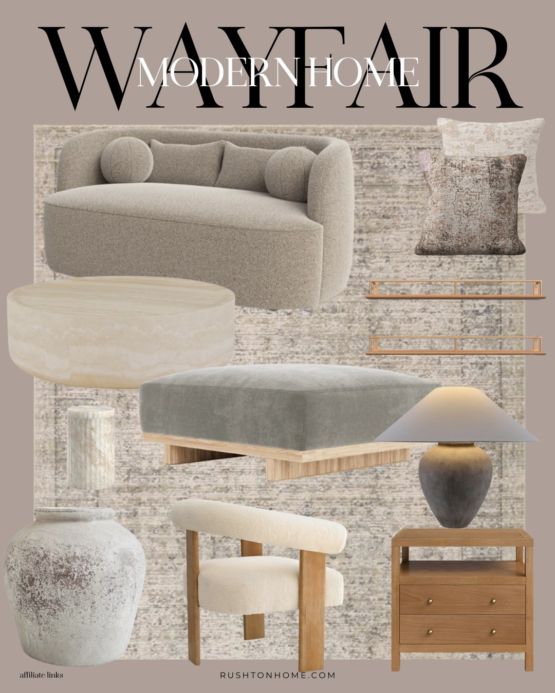I've been loving these @wayfair home finds! This inspiration pulls together a vibe that feels antique, european, earthy and yet still modern.

Home decor, home design, interior design, furniture, console table, accent chairs, vases, candlesticks, bench, cabinet, sideboard, dining table, lamp, coffee table, accent pillows, comfy pillows 

 #LTKHome
