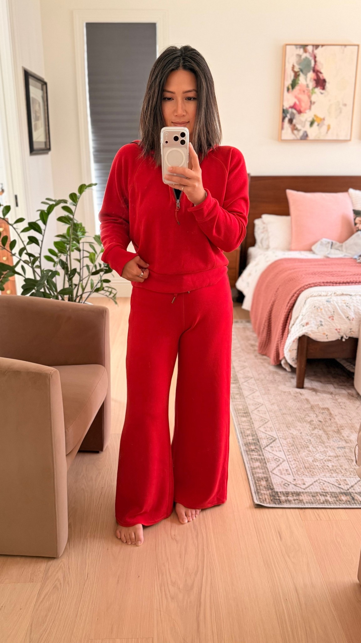 A year later and this red lounge set is still my go to. It’s super soft, comfortable and elevates a casual everyday look. I am 5’4” and the regular size is the perfect length  

#LTKStyleTip #LTKSeasonal #LTKActive