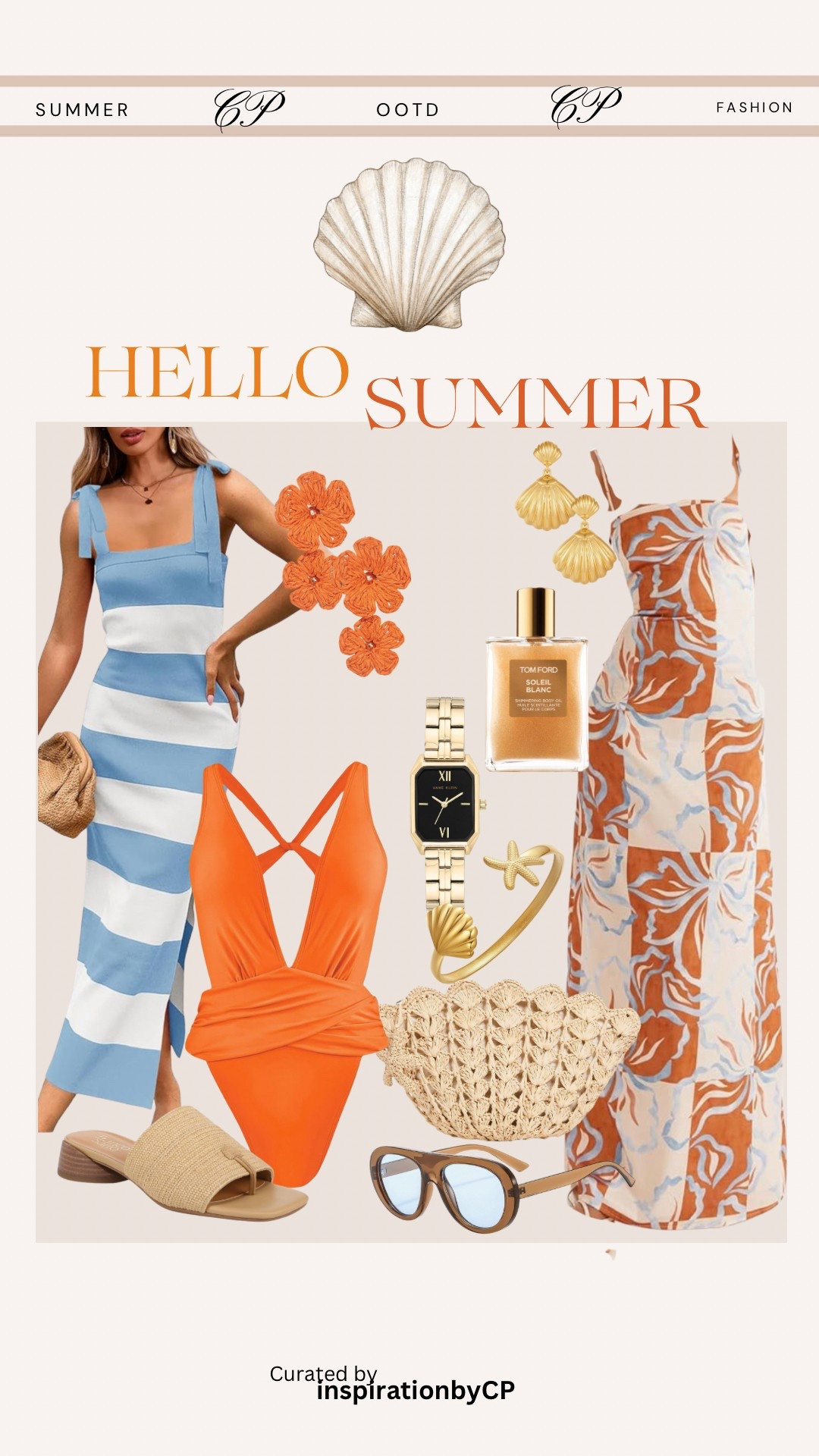 SUMMER FASHION
#orangedress #bluedress #seashell #shellbag #womenwacth #resortwear #swimsuit #amazonfashion #sandals #raffia #vacay

#LTKStyleTip #LTKFindsUnder100 #LTKSeasonal