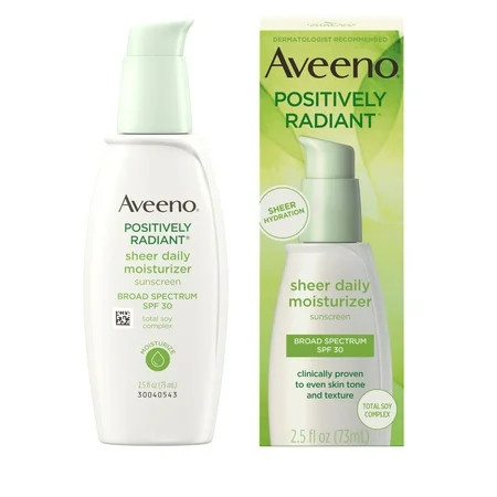 Aveeno Positively Radiant Sheer Daily Moisturizer SPF 30 2.5 fl. oz | Walmart (US)