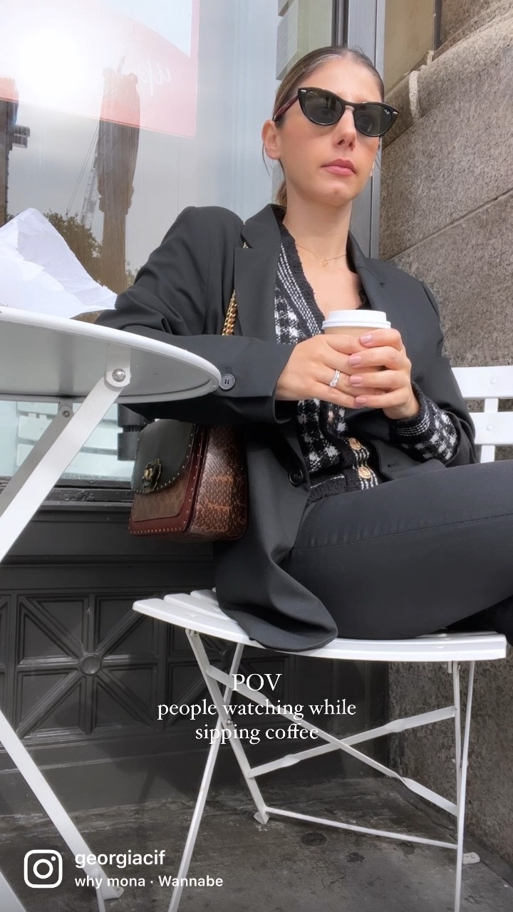 Autumn outfit, fall outfit, all black outfit, cardigan and blazer ootd

#LTKSeasonal #LTKstyletip