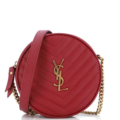 Vinyle Round Camera Bag Matelasse Chevron Leather | Rebag