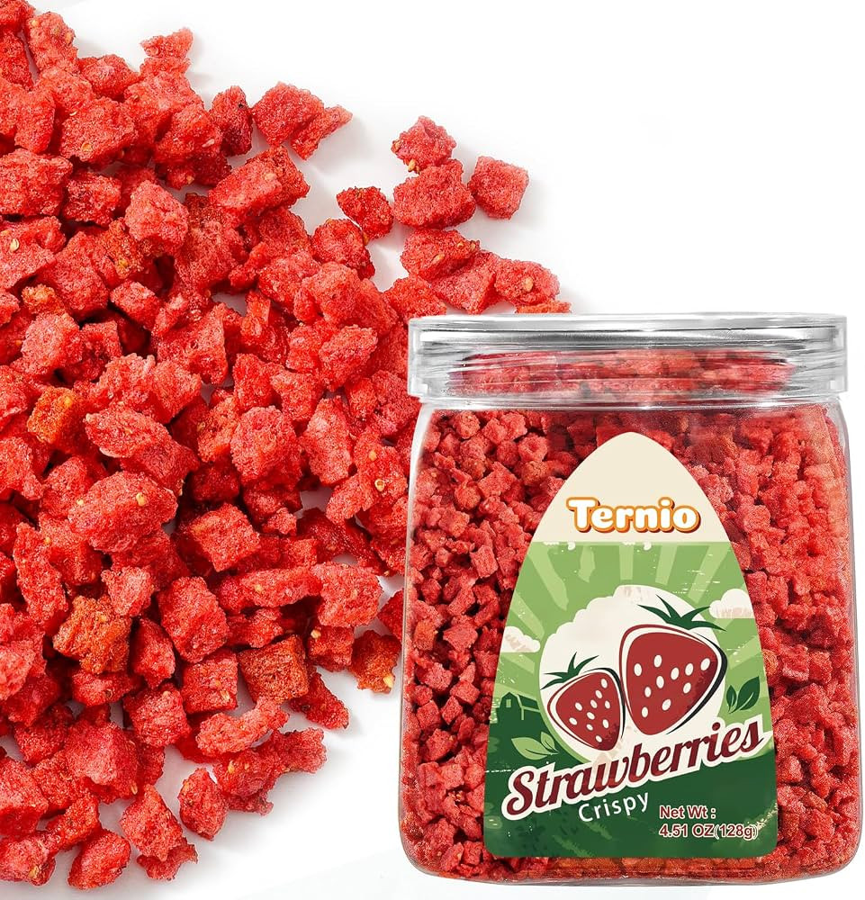 Ternio Premium Freeze Dried Strawberries - 4.51 Oz/128g - Trace Maltose Frozen Dried Strawberry P... | Amazon (US)