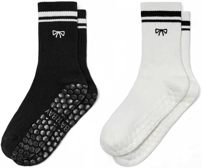 Pilates Socks for Women - Non Slip Grip Socks for Yoga, Barre, Hospital, Barefoot | Amazon (US)