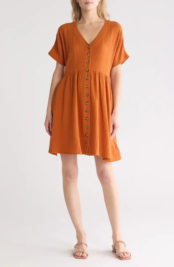 Lightspun Button Front Minidress | Nordstrom Rack