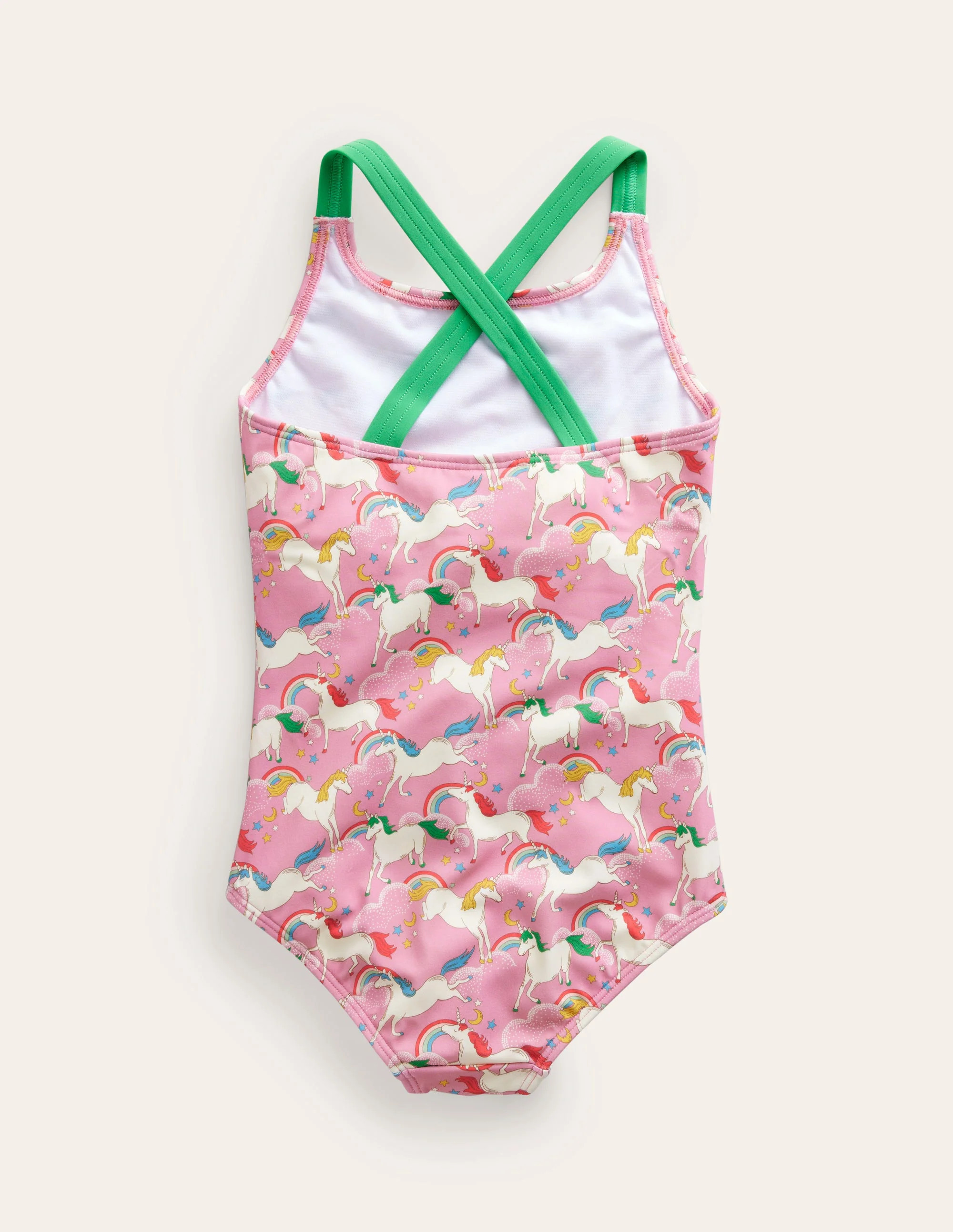 Cross-back Printed Swimsuit-Formica Pink Unicorns | Boden (US)