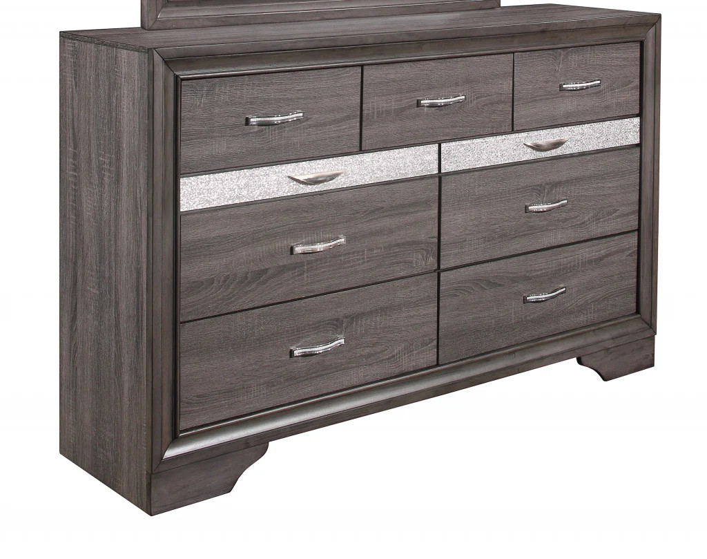 62" Grey Solid Wood Nine Drawer Double Dresser | Shop Simon