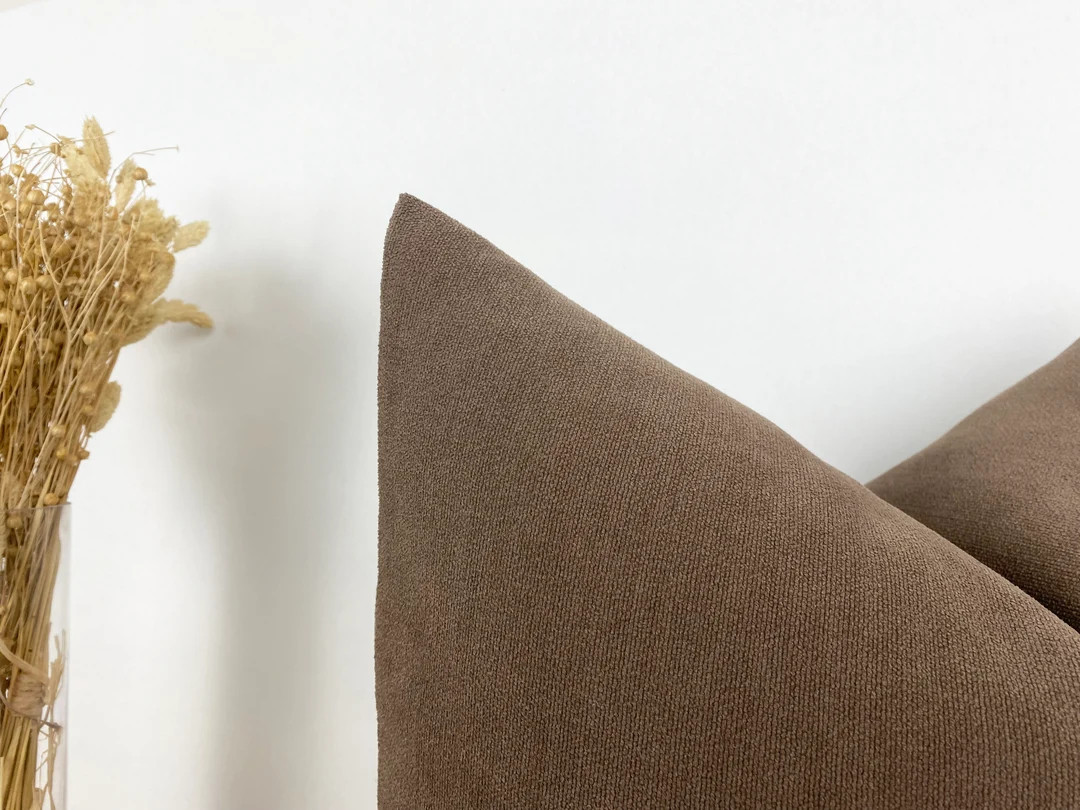 Mocha Pillow Cover Brown Linen Pillow Cover Mocha Euro Sham - Etsy | Etsy (US)