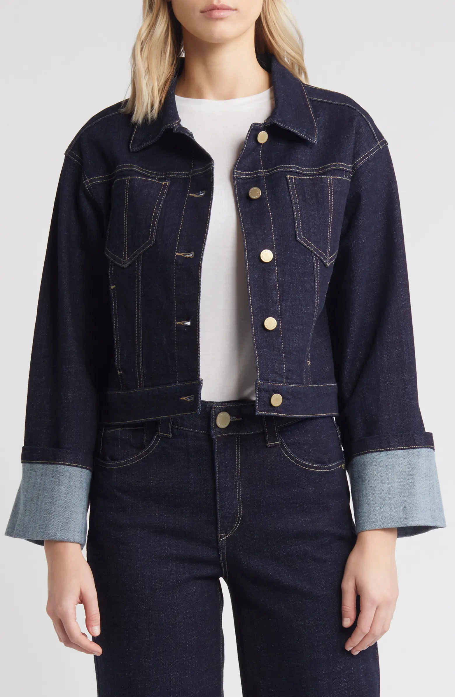Cuff Crop Denim Jacket | Nordstrom