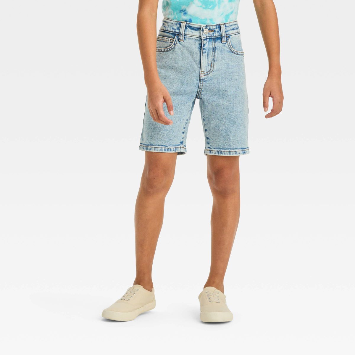 Boys' Relaxed Tapered 'At the Knee' Flat Front Jean Shorts - Cat & Jack™ | Target