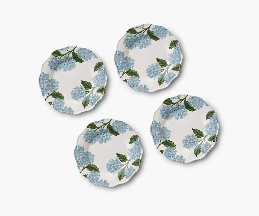 Melamine Assorted Dessert Plates - Hydrangea | Rifle Paper Co.