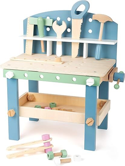 small foot wooden toys Compact Nordic Workbench Complete playset Designed for Children Ages 3+ Ye... | Amazon (US)