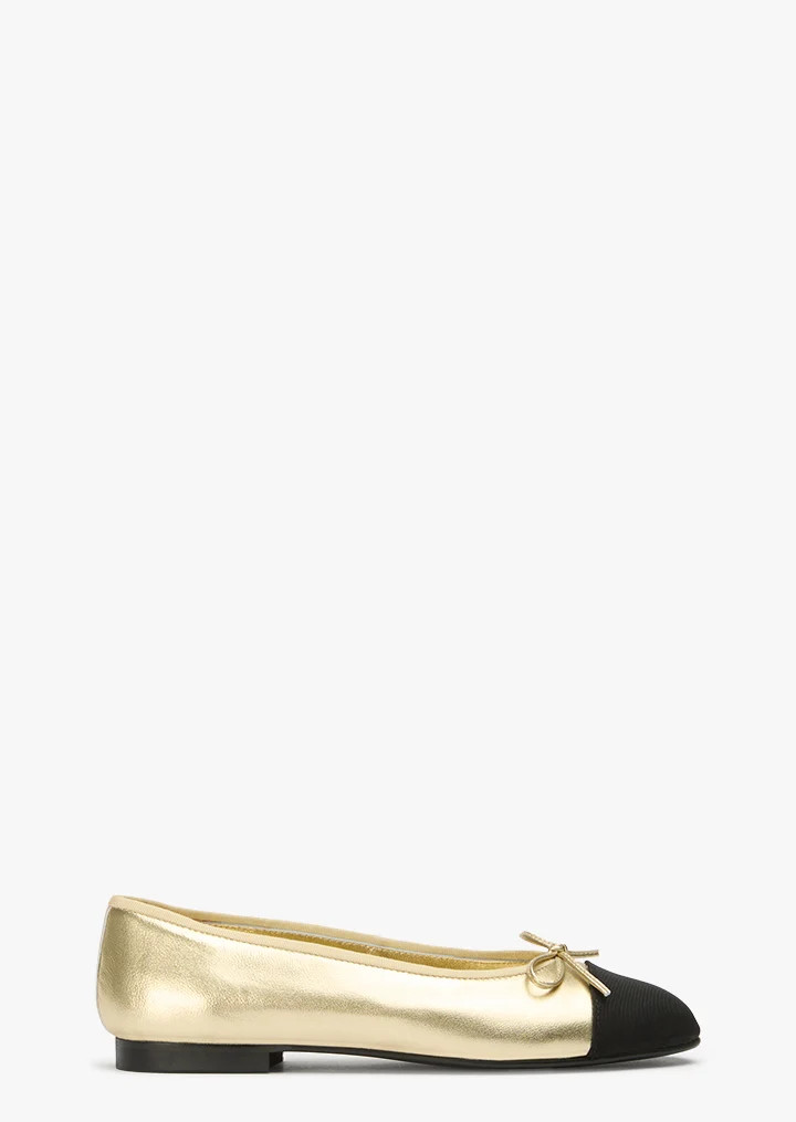 Robyn Gold Nappa/Black Grosgrain | Tony Bianco US