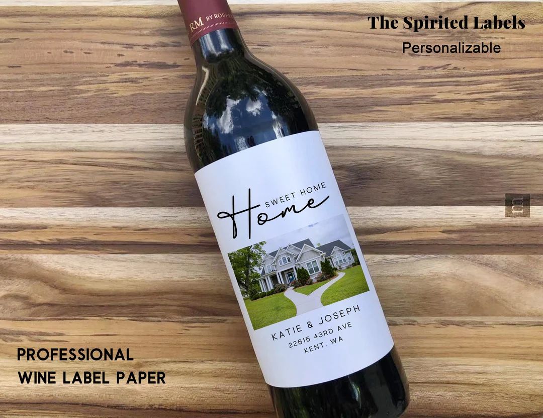 Custom New Home Wine Label/sweet Home/new Home Gift/photo Wine - Etsy | Etsy (US)