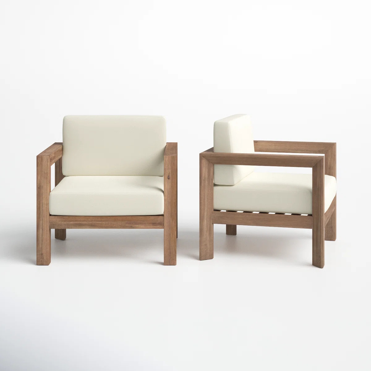 Kesia Acacia Outdoor Lounge Chair (Set of 2) | Wayfair North America