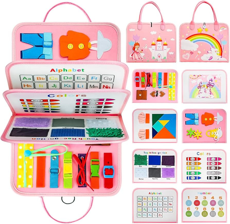 Loyo Busy Board - Montessori Busy Book for Toddlers 1 2 3 4 Years Old Plane Travel Activities, Se... | Amazon (US)