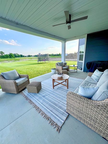 Recently spent the day cleaning and decorating our patio. So excited to spend some summer days and nights out here! ☀️

#patiodecor #outdoorrug 

#LTKSeasonal #LTKHome