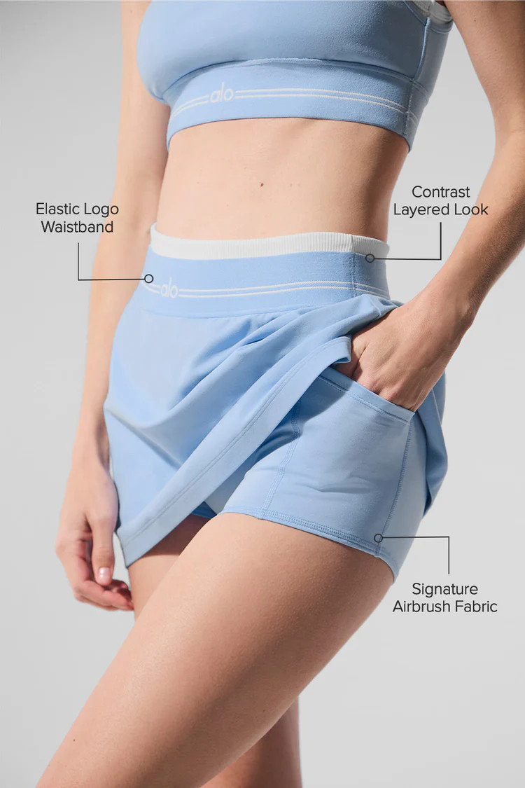 Airbrush Better Together Tennis Skirt - Seashell Blue/White | Alo Yoga (US)