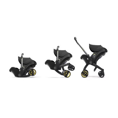 Doona Car Seat + Latch Base Travel System - Nitro Black: Rubber Tires, Aluminum Frame, Minimum Weight 4 Lbs, Weight 10 Lbs | Target