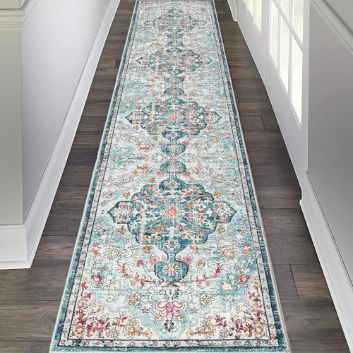 Pauwer Hallway Runner Rug 2'x10', Boho Washable Runner Rugs with Rubber Backing, Non Slip Carpet Runner for Hallways, Farmhouse Rug Runners for Kitchen Laundry Room Entryway Bathroom | Amazon (US)