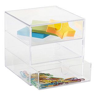 Palaset Clear 3-Drawer Box | The Container Store