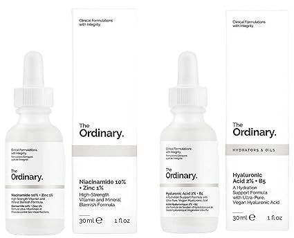 The Ordinary Facial Treatment: Hyaluronic Acid with 2% + B5 (30ml) and The Ordinary Niacinamide 1... | Amazon (US)