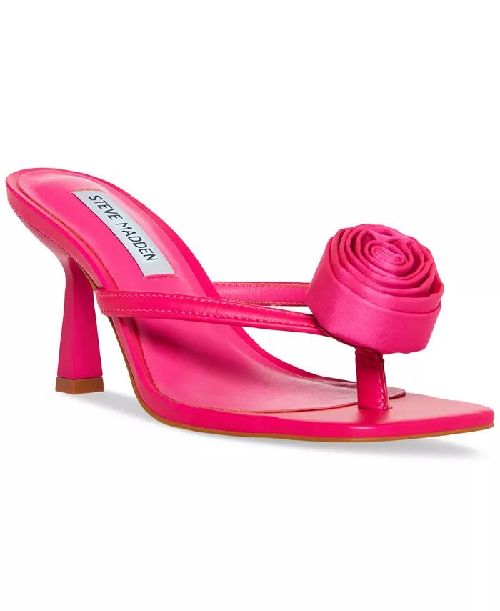 Steve Madden Women's Jannie Rosette Stiletto Dress Sandals - Macy's | Macy's
